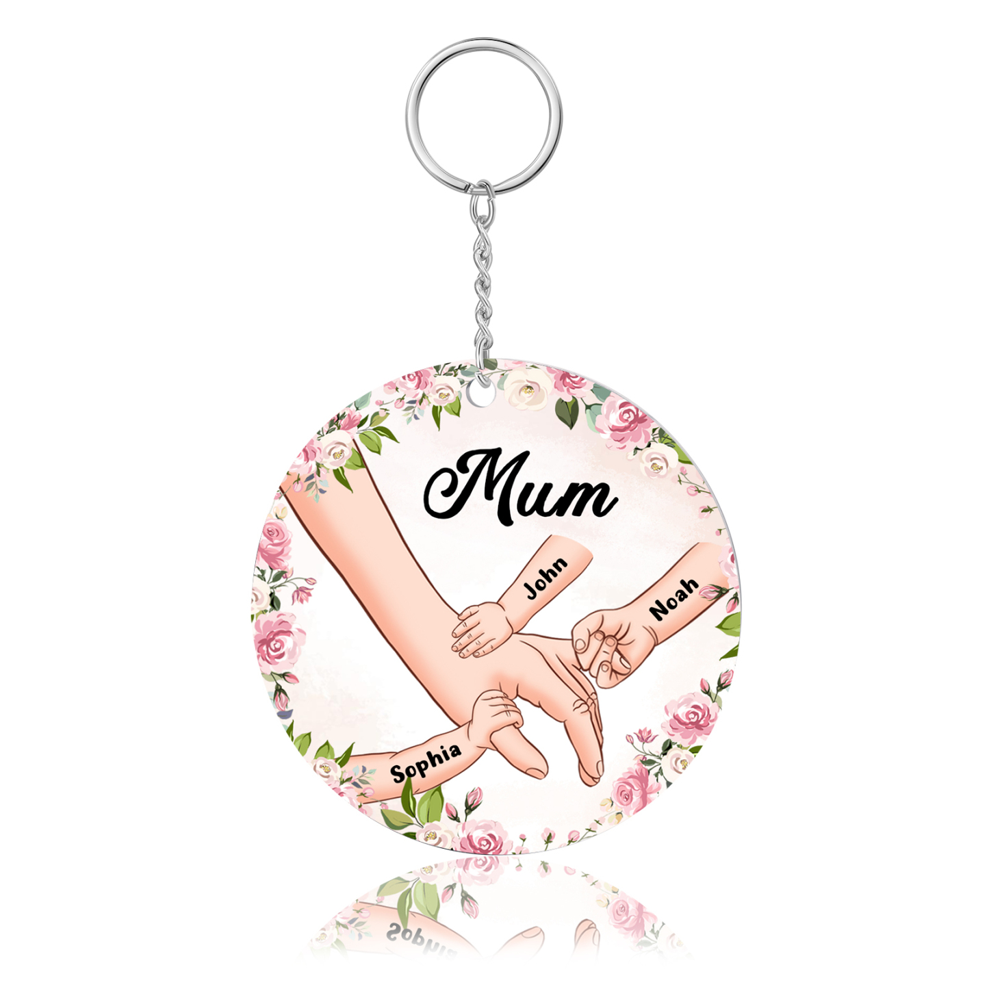 A mi mamá/abuela - Llavero/Colgante 1-6 Nombres y 1 Texto Personalizados de Acrílico-Jessemade ES