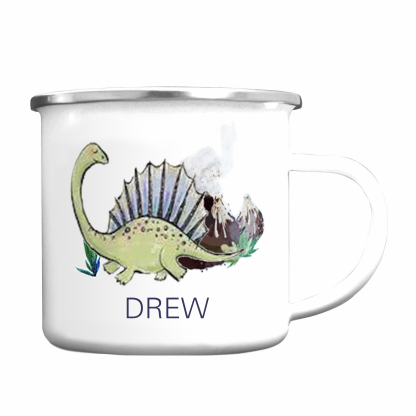 Taza con dinosaurios para niños con 1 nombre personalizado-Jessemade ES