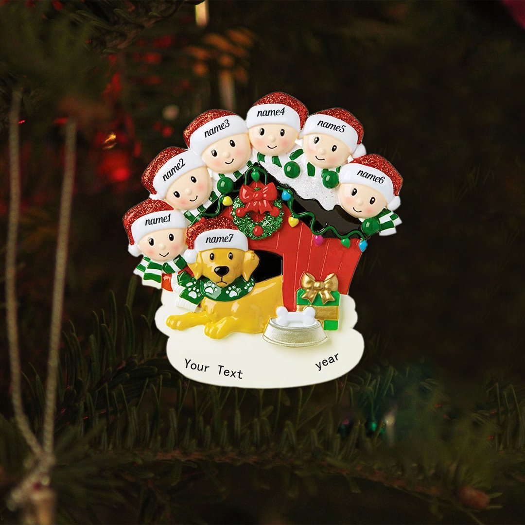 Navidad-Muñecos Ornamentos Navideños 7 Nombres y 1 Año con Texto Personalizados Adorno de Madera
