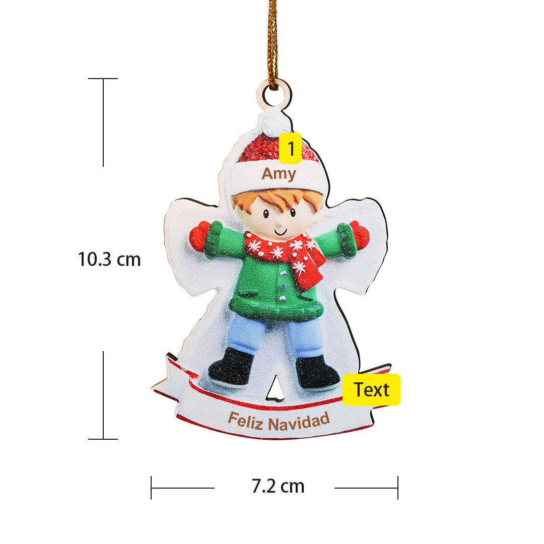 Navidad-Bebé Ornamento Navideño Muñeco 1 nombre y texto personalizados