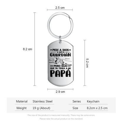 A mi papá-Llavero Personalizado PAPÁ MI GUARDIÁN 2 Nombres-Jessemade ES