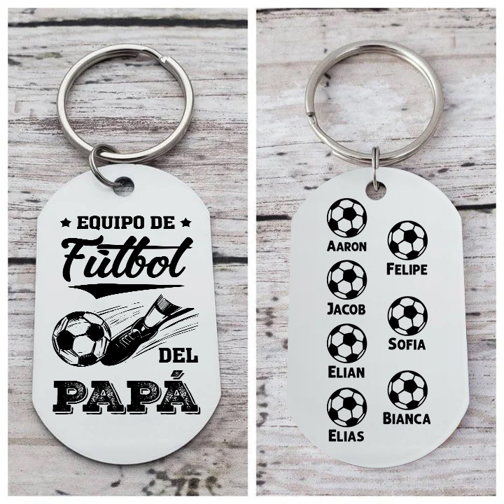 A mi papá-Llavero 1-7 Nombres Personalizados EQUIPO DE FÚTBOL DEL PAPÁ-Jessemade ES