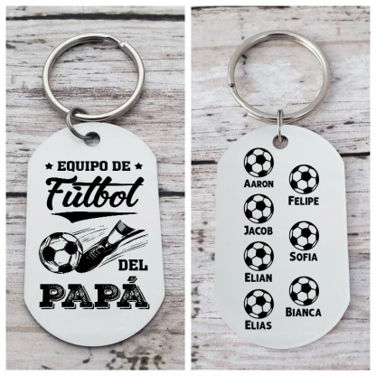 A mi papá-Llavero 1-7 Nombres Personalizados EQUIPO DE FÚTBOL DEL PAPÁ-Jessemade ES