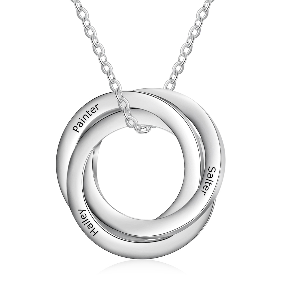 Collar de aros rusos personalizado con 3 nombres-Jessemade ES