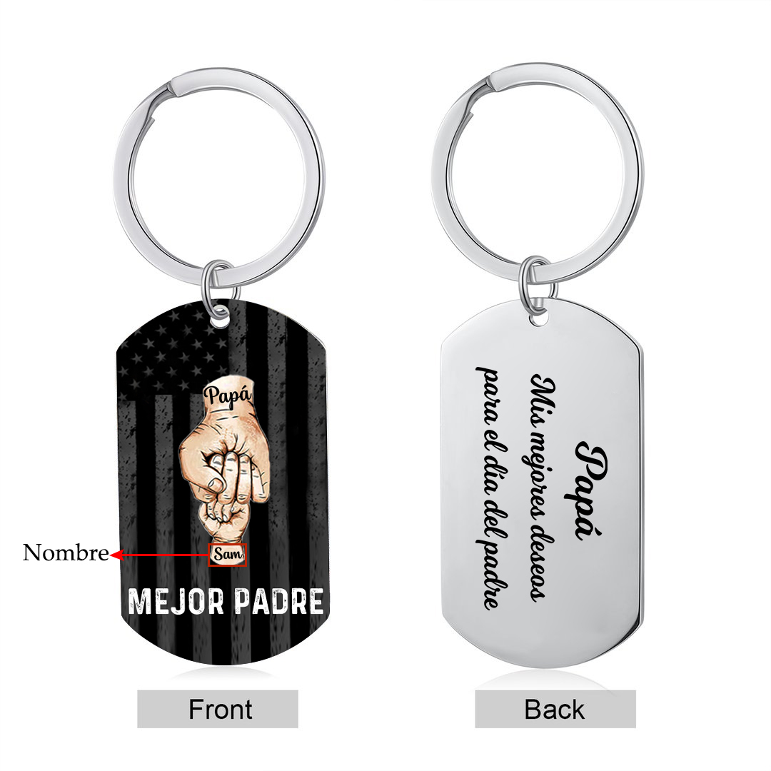 A mi papá-Llavero 1-7 Nombres Personalizados Puño con Puño-Jessemade ES