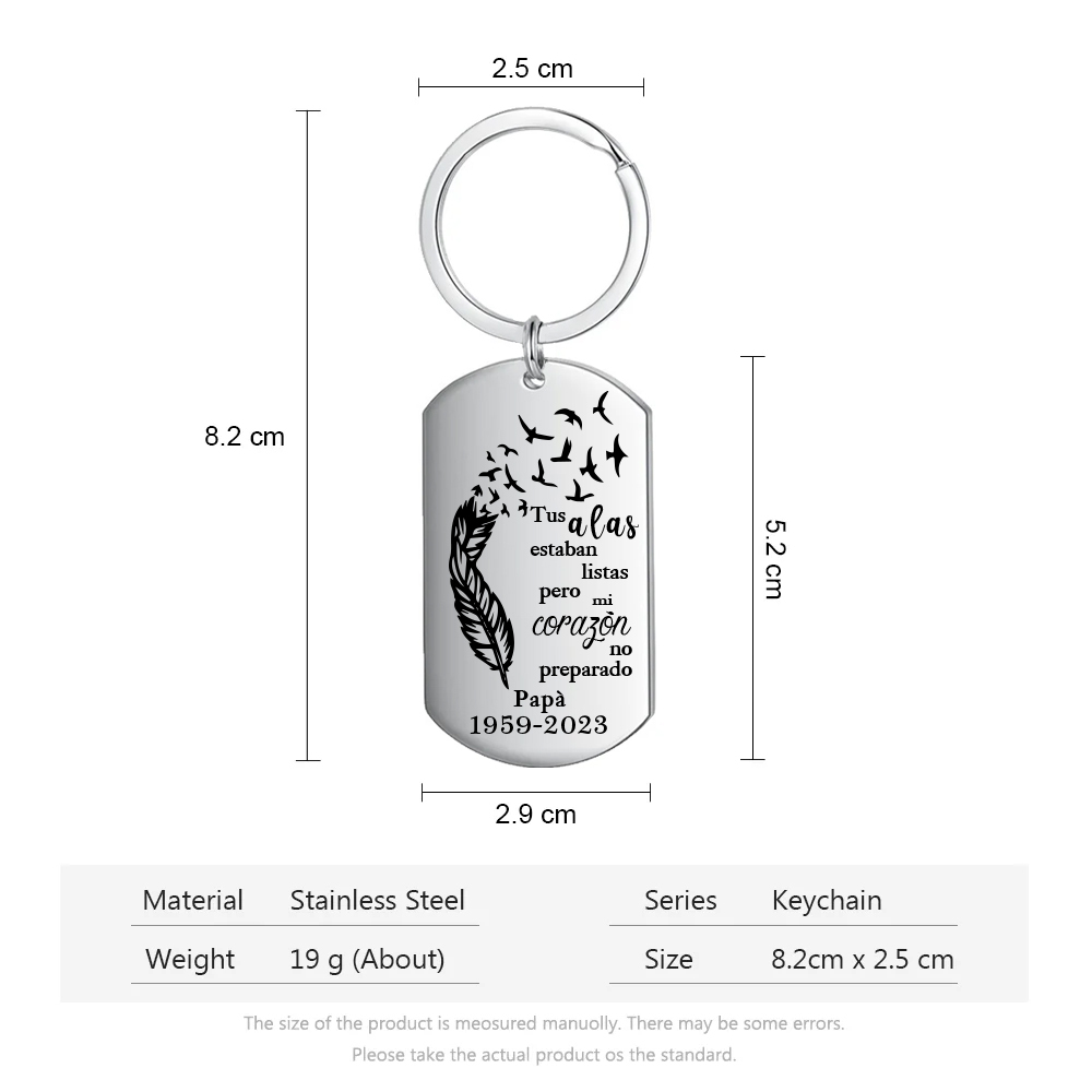 Llavero conmemorativo a un ser querido personalizado con nombre y año-Jessemade ES