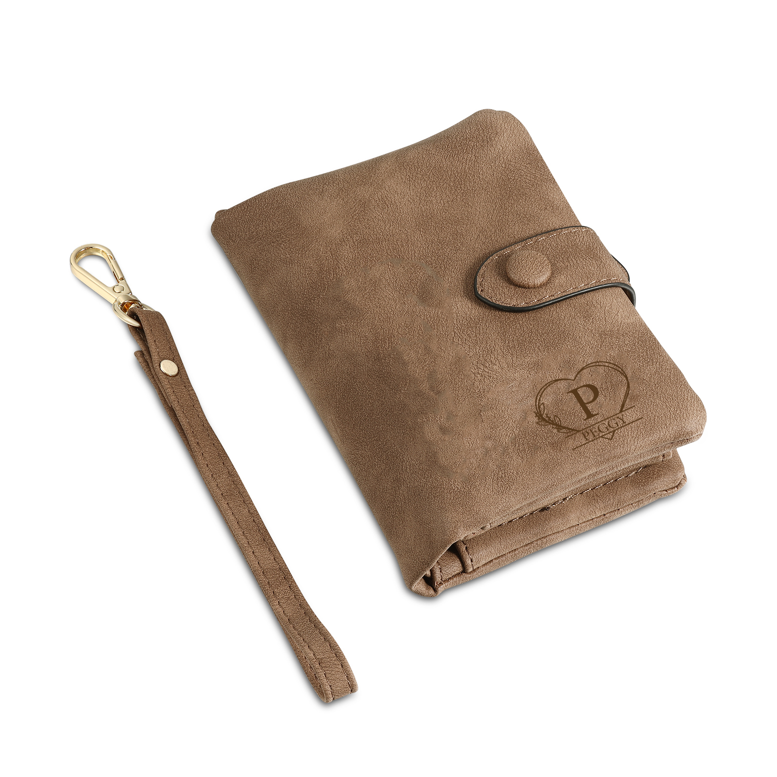 Cartera, billetera con 1 nombre, 1 letra, 1 texto y 1 foto personalizados monedero clásico para mujer-Jessemade ES