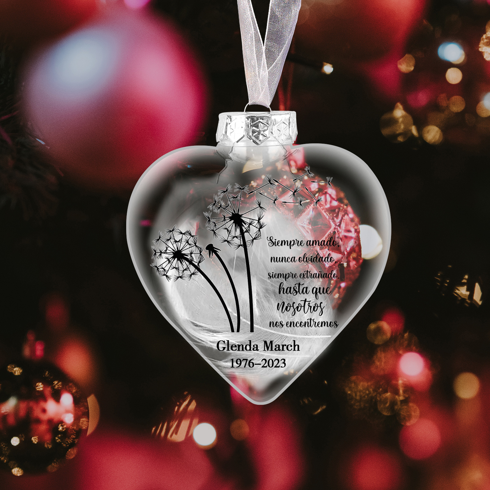 Bola navideña conmemorativa Adorno de Navidad 1 nombre y años personalizados con pluma -Jessemade ES