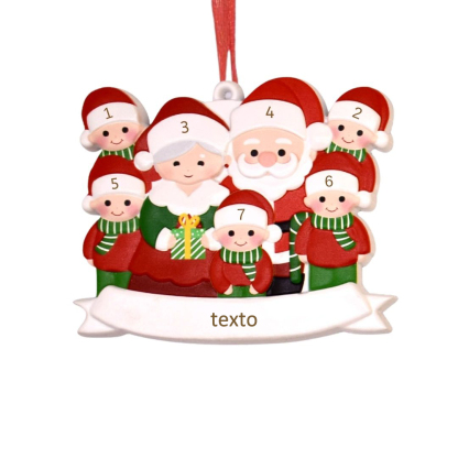 Navidad-Ornamento con muñecos de resina 7 nombres personalizados con texto adorno de árbol