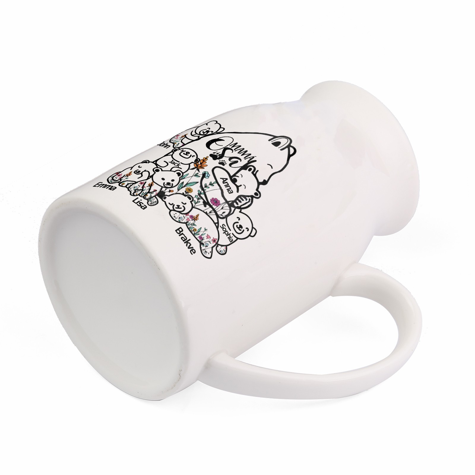 Florero de cerámica mamaosa y sus bebés 2-8 nombres personalizados con texto decoración del hogar-Jessemade ES