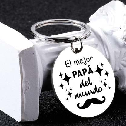 A mi papá-Llavero de placa redonda "el mejor papá"-Jessemade ES