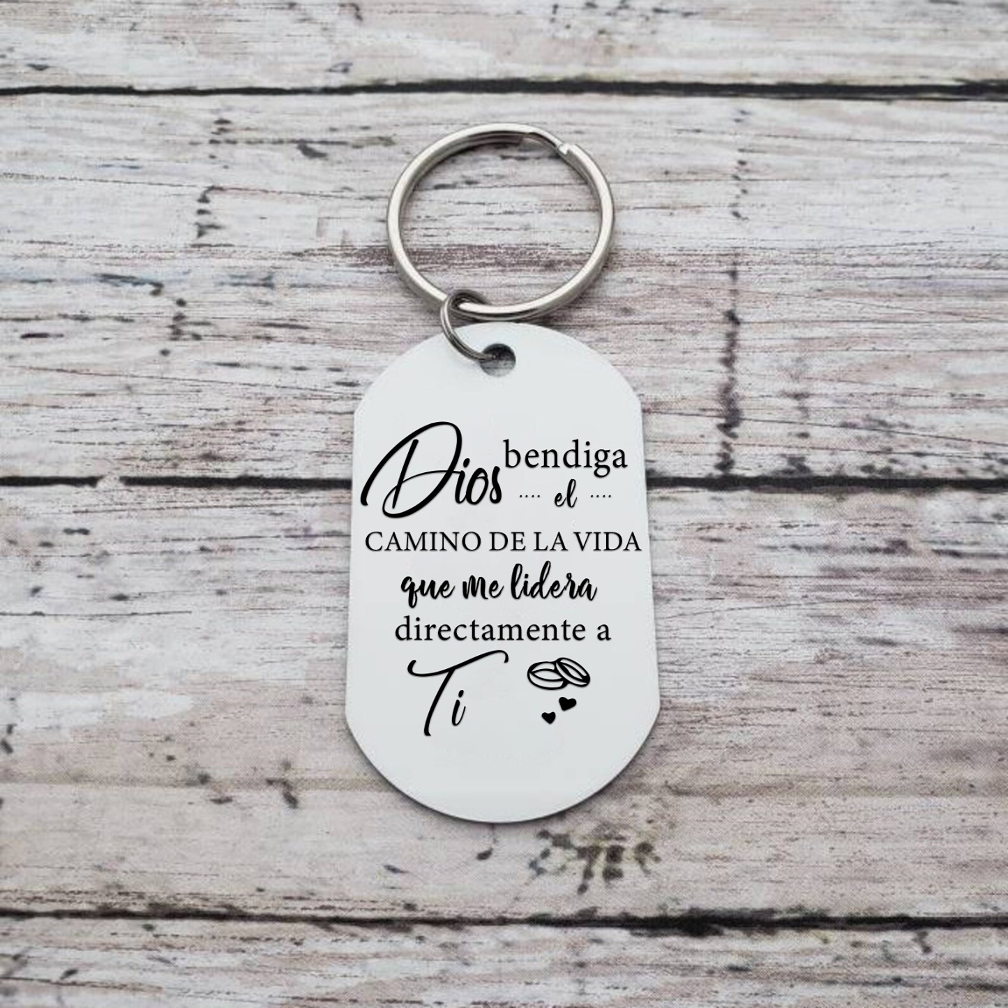 Llavero personalizado con 2 nombres y 1 foto para pareja-Jessemade ES