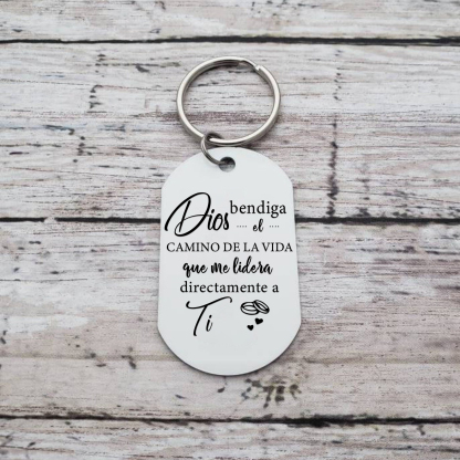 Llavero personalizado con 2 nombres y 1 foto para pareja-Jessemade ES