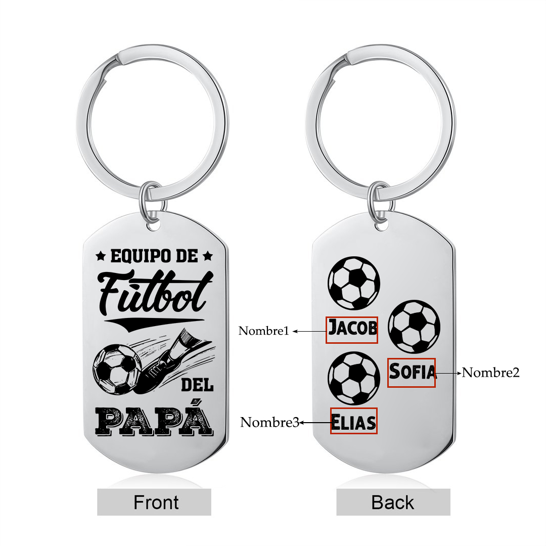 A mi papá-Llavero 1-7 Nombres Personalizados EQUIPO DE FÚTBOL DEL PAPÁ-Jessemade ES