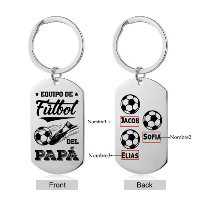 A mi papá-Llavero 1-7 Nombres Personalizados EQUIPO DE FÚTBOL DEL PAPÁ-Jessemade ES