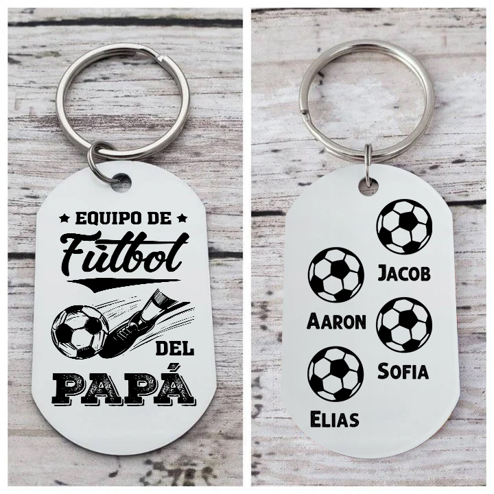 A mi papá-Llavero 1-7 Nombres Personalizados EQUIPO DE FÚTBOL DEL PAPÁ-Jessemade ES