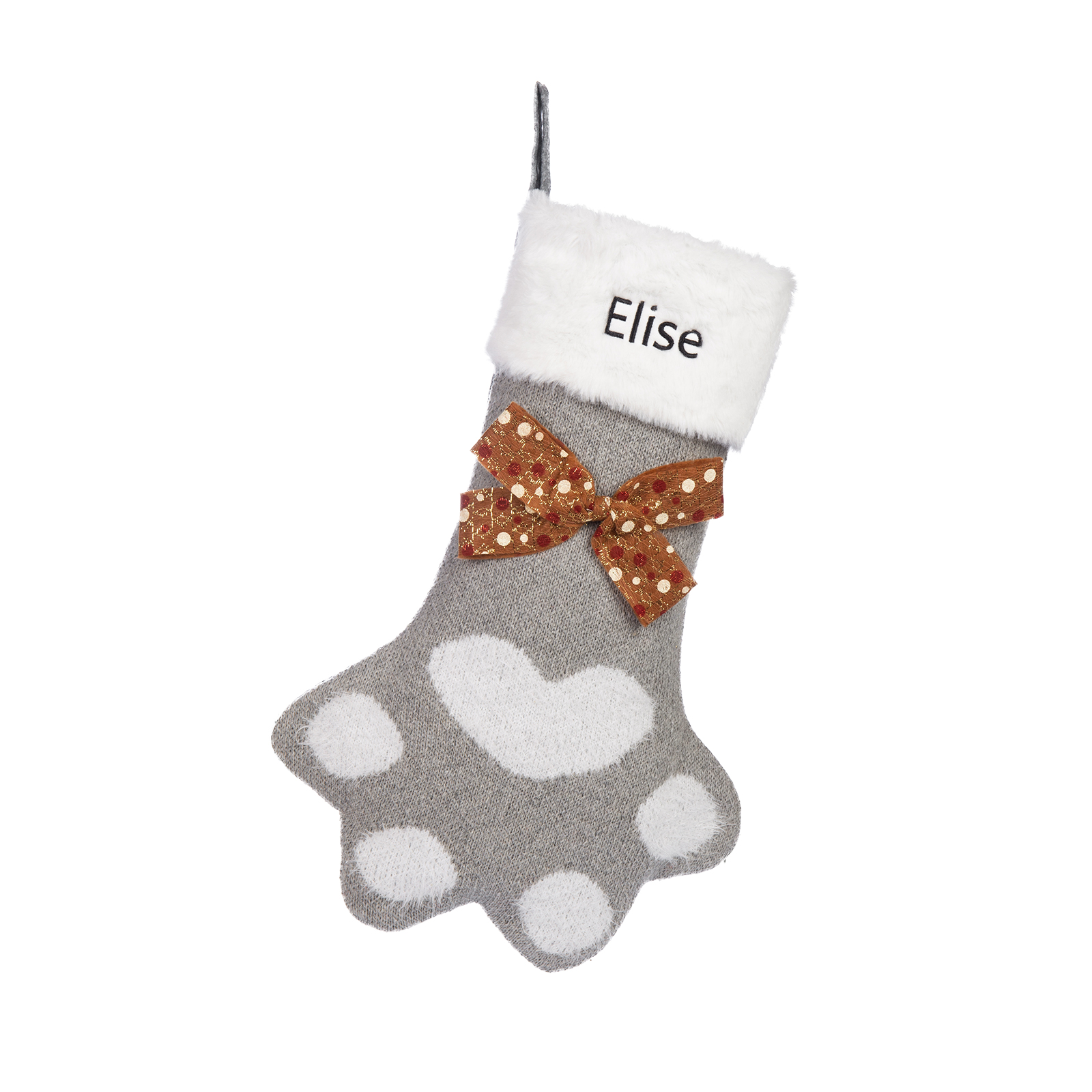 Adornos de medias navideñas en forma de pata Bolsa de regalo 1 Nombre personalizado-Jessemade ES