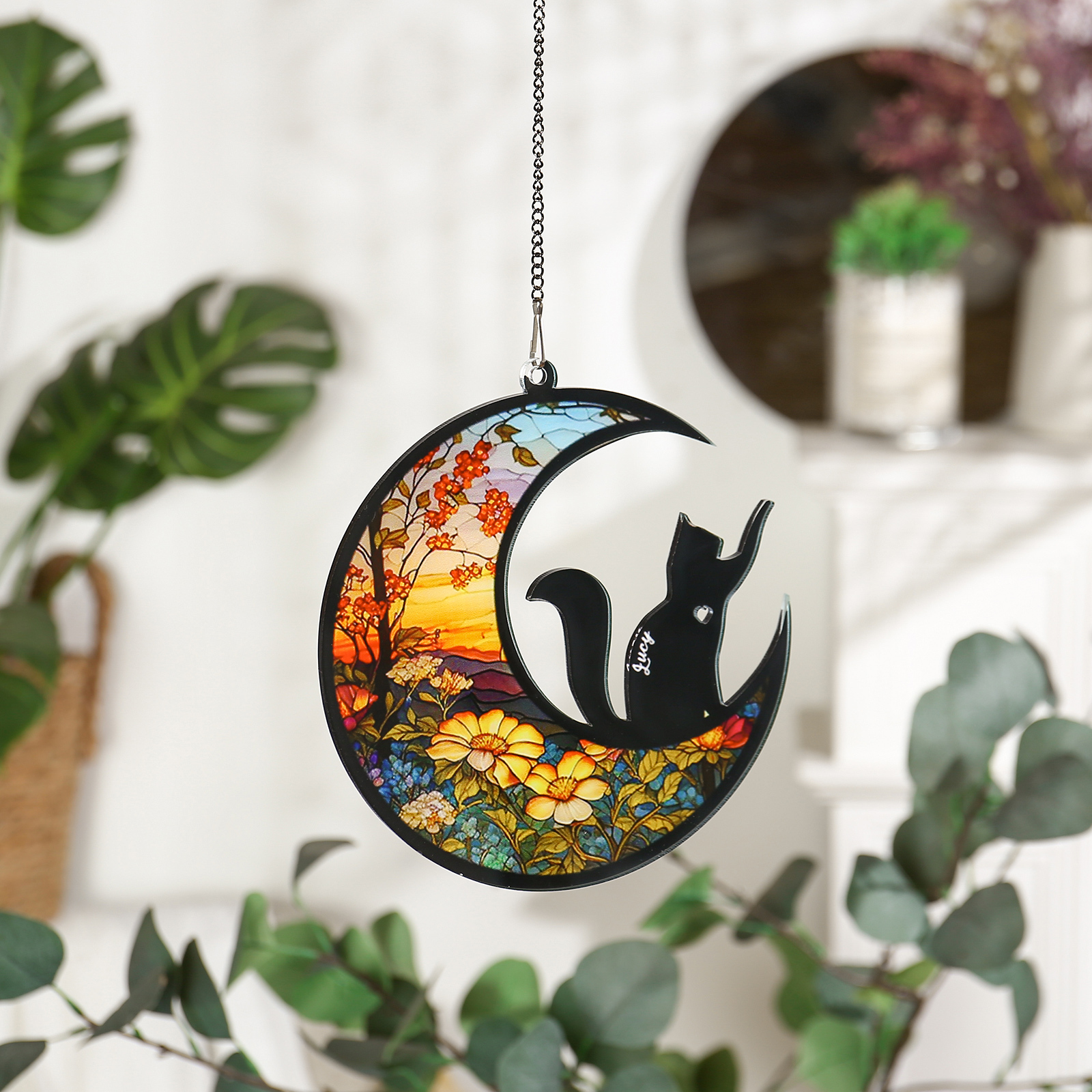 Navidad-Silueta de Perro o Gato Ornamento Navideño 1 nombre personalizado