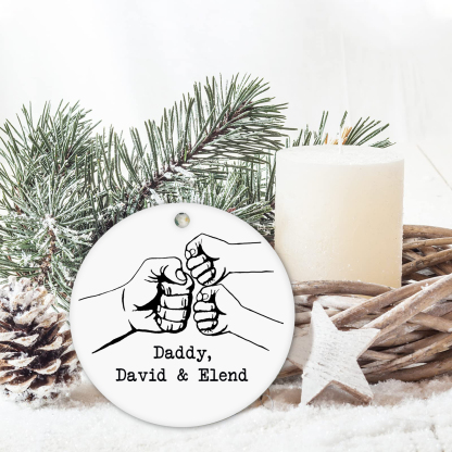 Navidad-Ornamento navideño puño con puño texto personalizado Adorno de madera