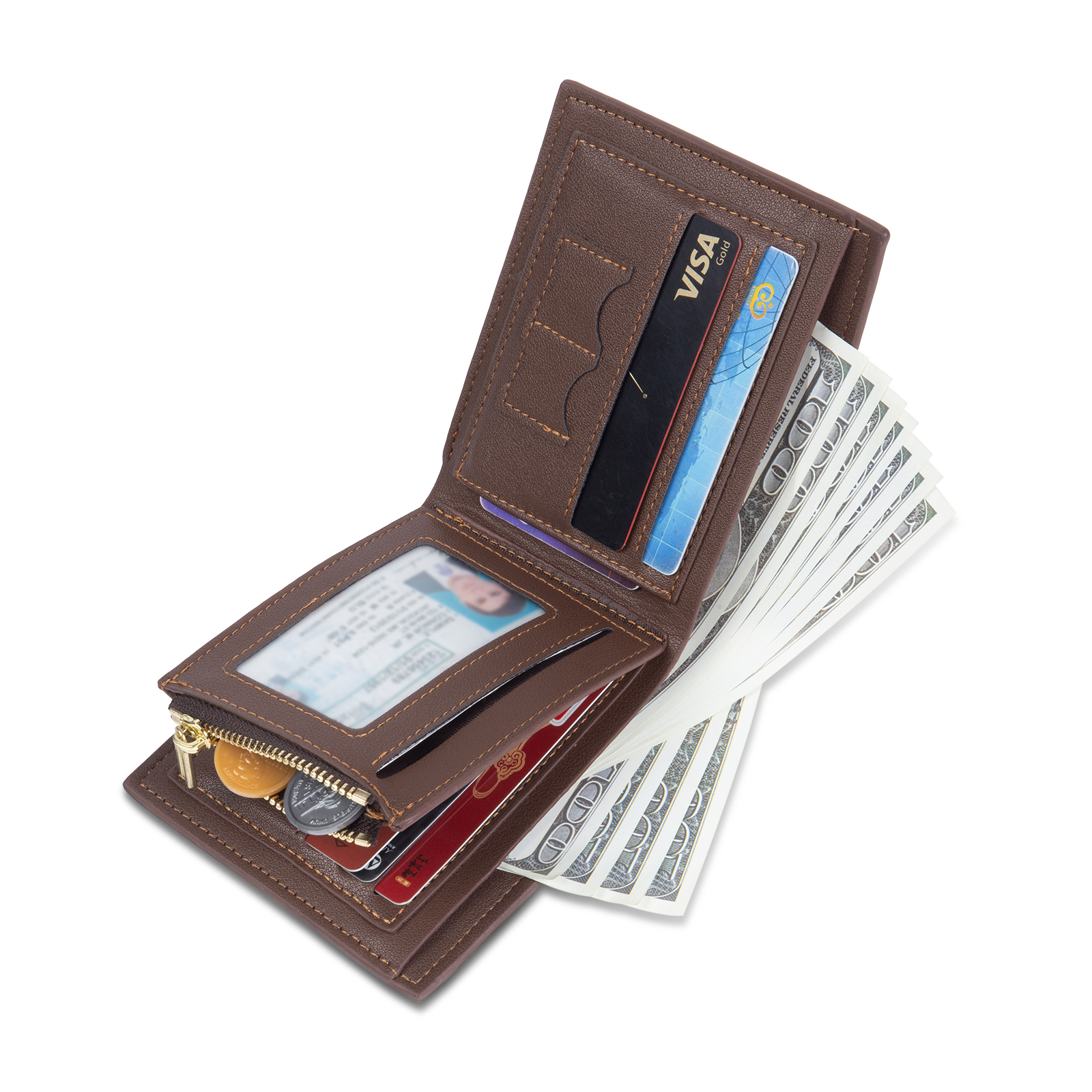 Cartera, billetera personalizada con 1 foto monedero para hombre-Jessemade ES