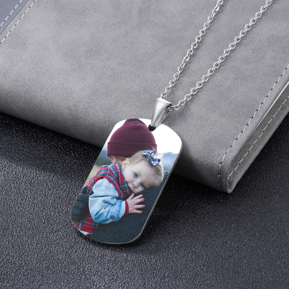 A MI PAPÁ-Collar de placa personalizada con foto-Jessemade ES