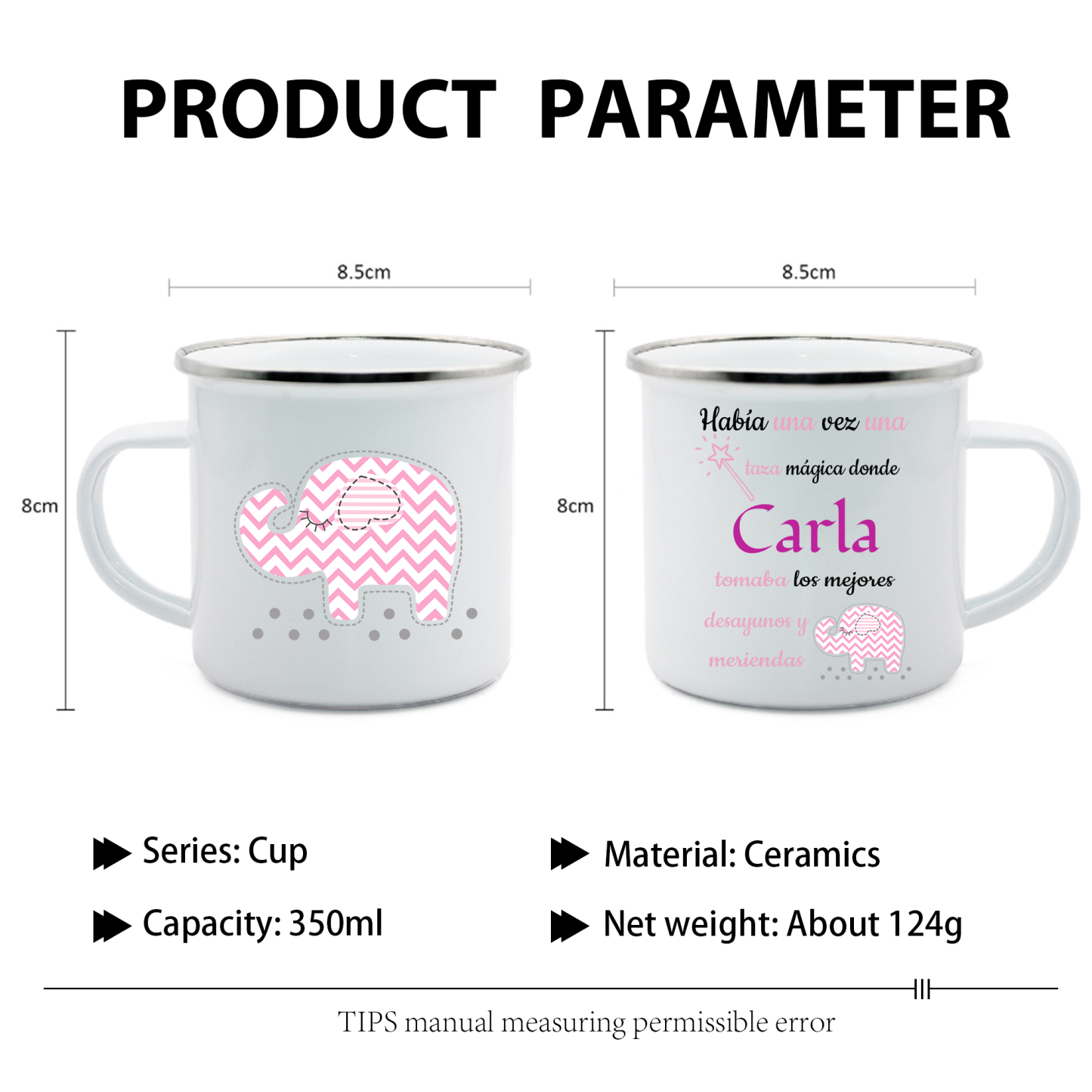 Vuelta al cole-Taza para niños "taza mágica" con 1 nombre personalizado