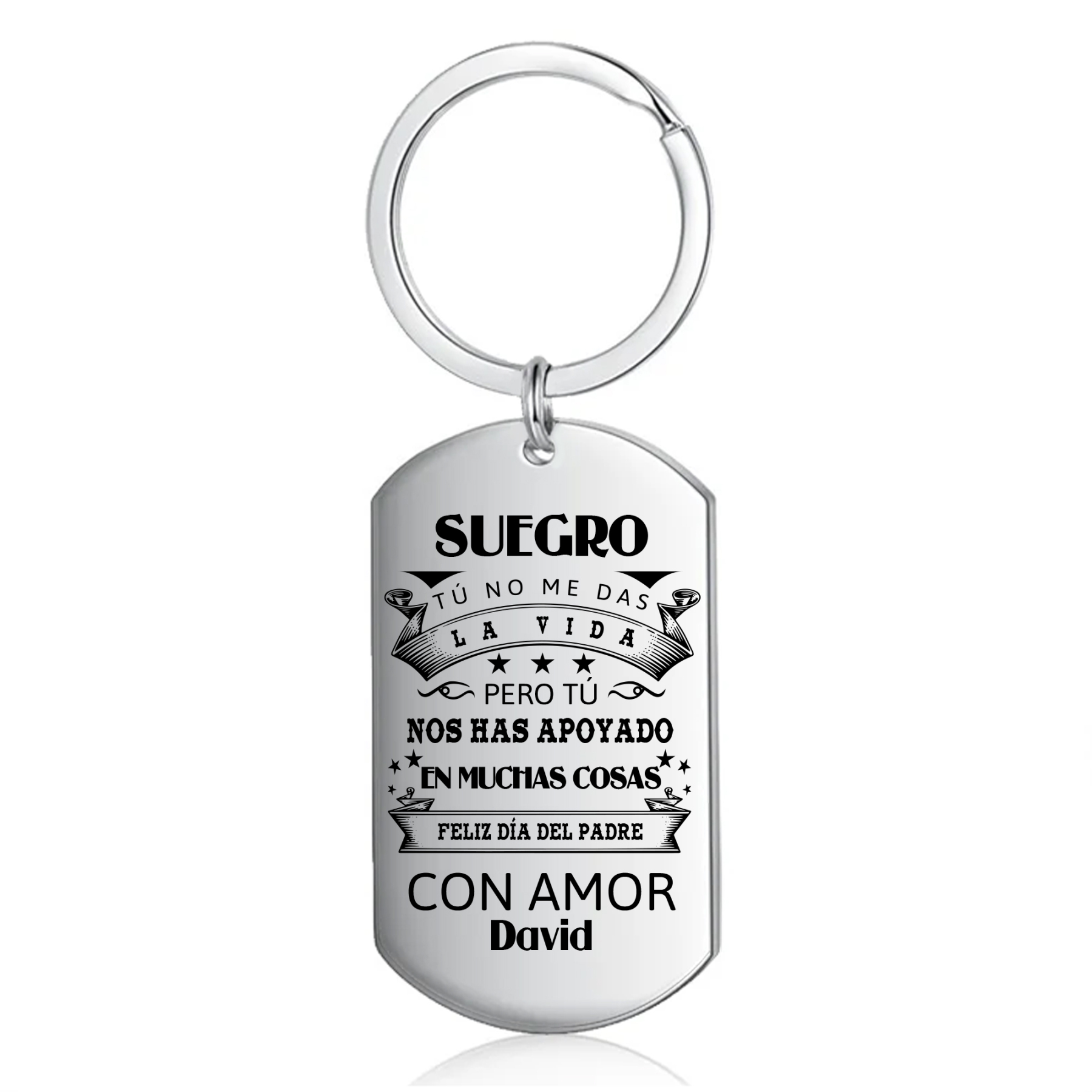 A mi suegro - Llavero con frase amoroso 1 nombre personalizado-Jessemade ES