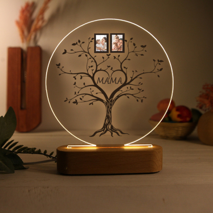 A mi mamá/abuela-Lámpara 3D Ilusión Luz de Noche Personalizada con 2-6 Fotos y 1 Texto-Jessemade ES