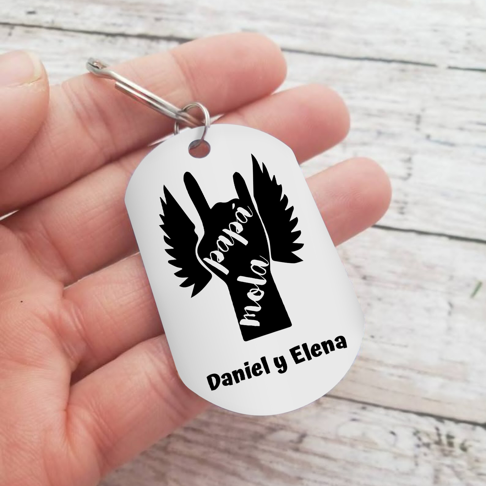 A mi papá-Llavero Personalizado PAPÁ MOLA 1 Texto -Jessemade ES