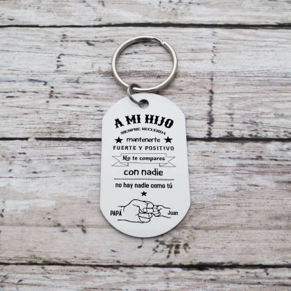 A mi hijo-Llavero de placa "no hay nadie como tú" de papá personalizado con 1 nombre-Jessemade ES