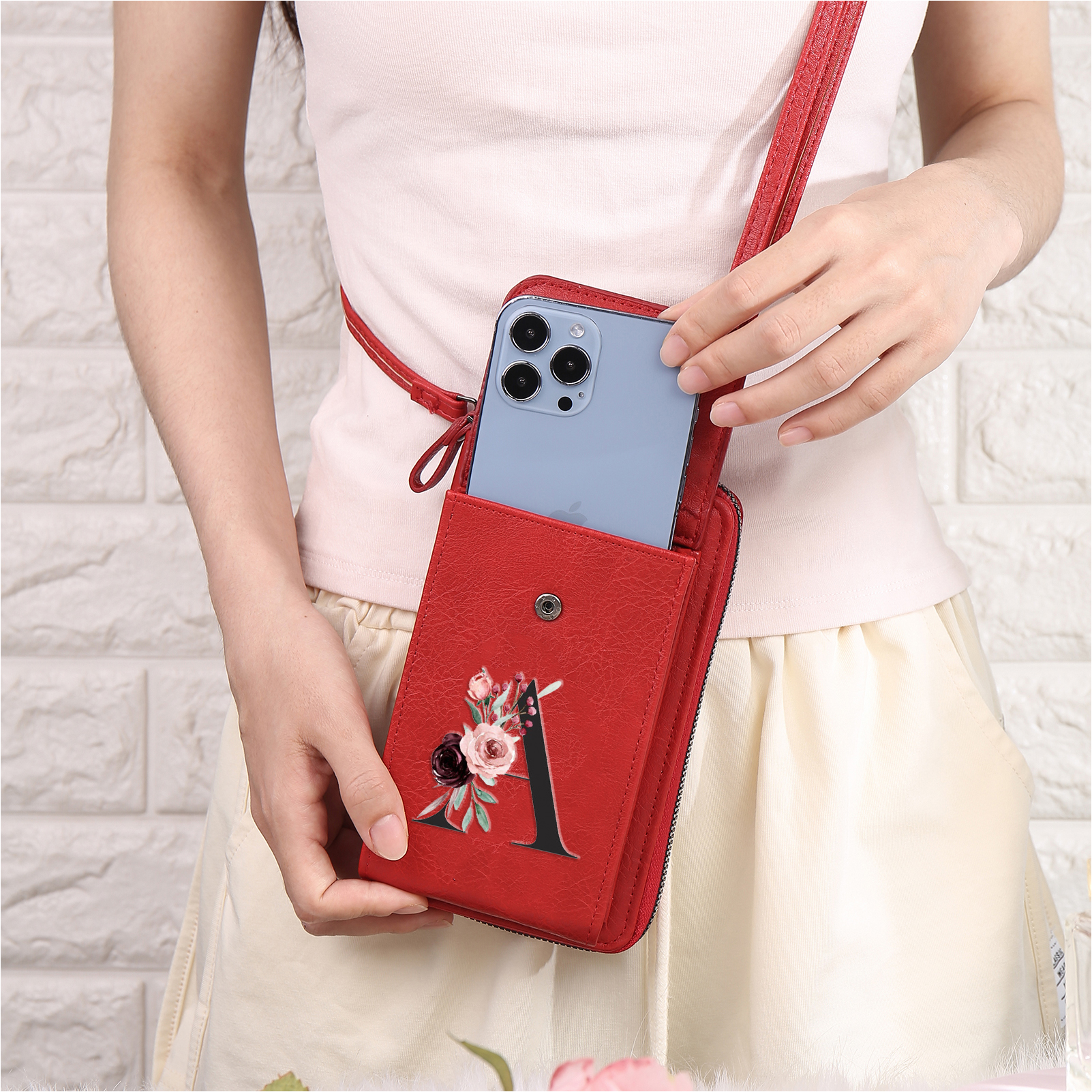 Cartera, billetera con 1 nombre y 1 letra personalizados monedero clásico para mujer-Jessemade ES