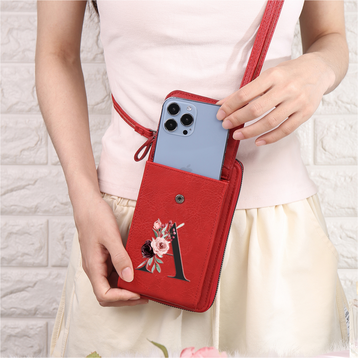 Cartera, billetera con 1 nombre y 1 letra personalizados monedero clásico para mujer-Jessemade ES