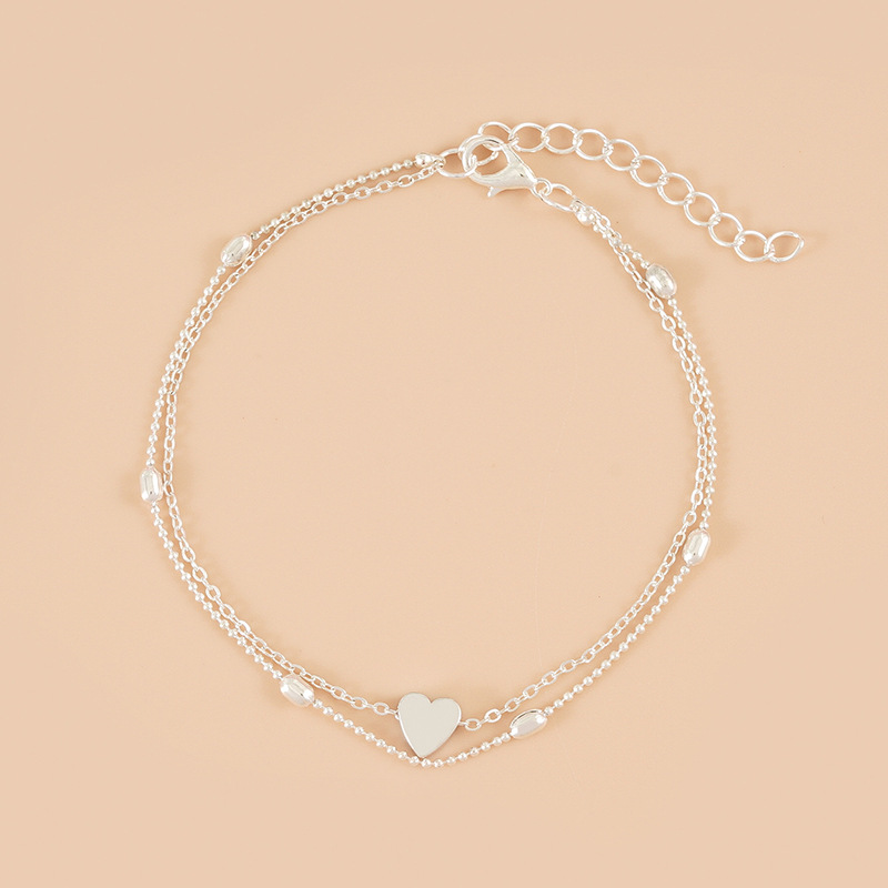 Pulsera de tobillo de dobles cadenas para mujer regalo de verano-Jessemade ES