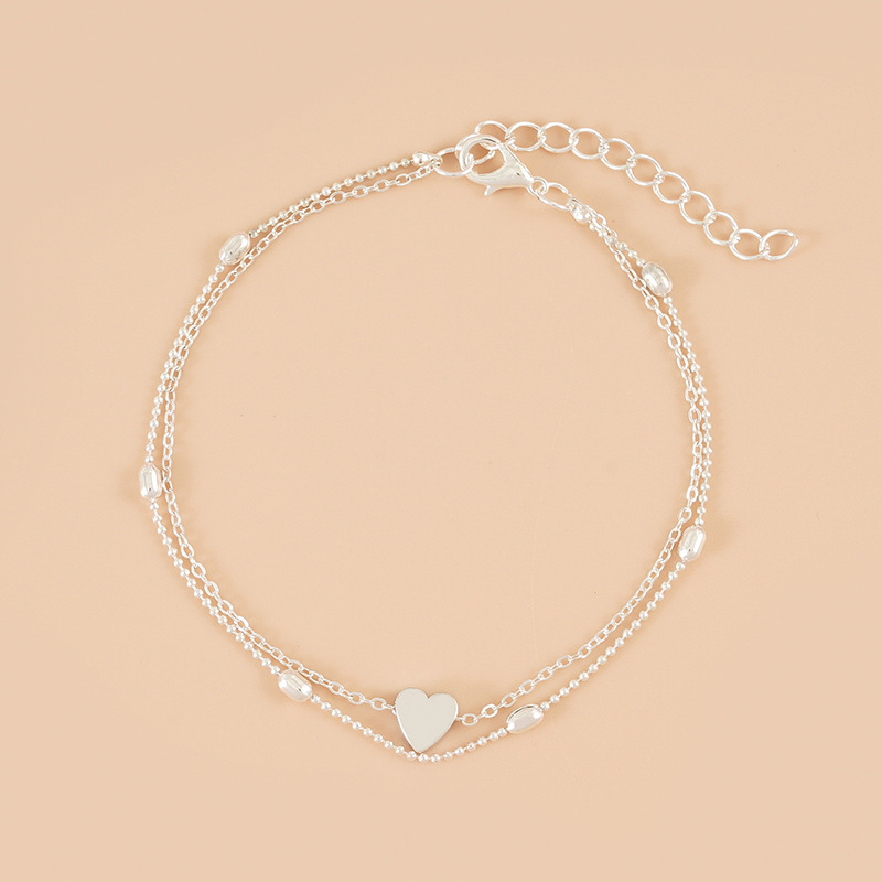 Pulsera de tobillo de dobles cadenas para mujer regalo de verano-Jessemade ES