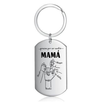 A mi mamá-Llavero 2-6 Nombres Personalizados "DEDOS COGIDOS"-Jessemade ES