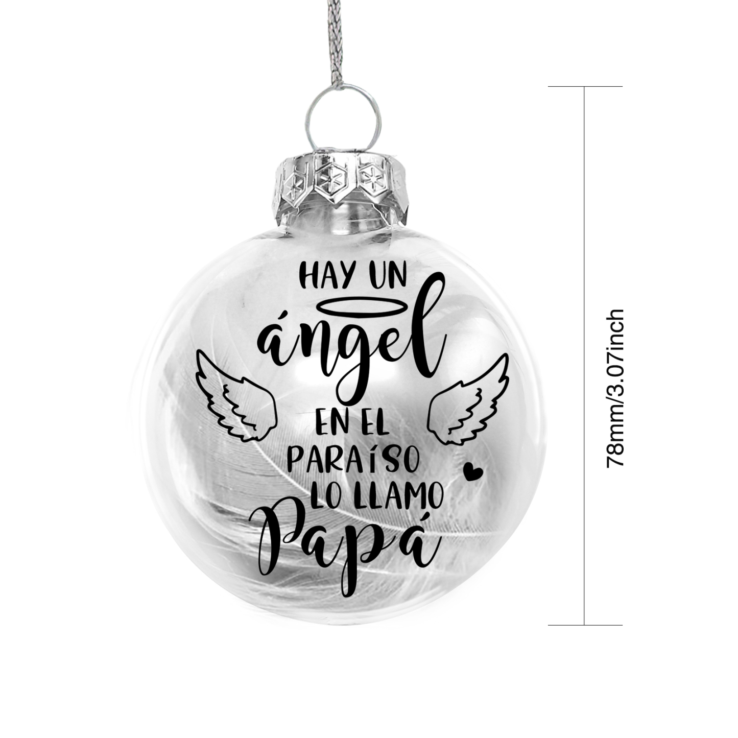 Bola navideña conmemorativa Adorno de Navidad 1 nombre personalizado con pluma -Jessemade ES