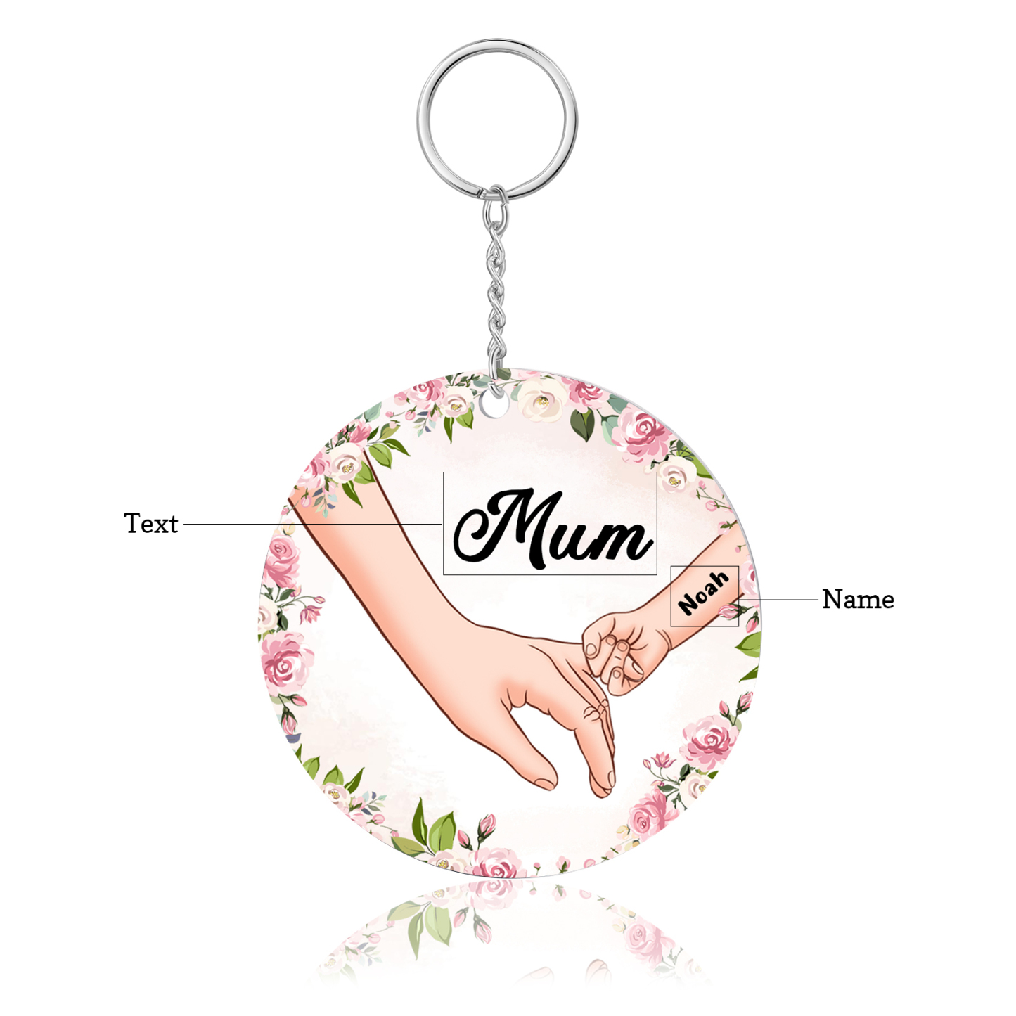 A mi mamá/abuela - Llavero/Colgante 1-6 Nombres y 1 Texto Personalizados de Acrílico-Jessemade ES