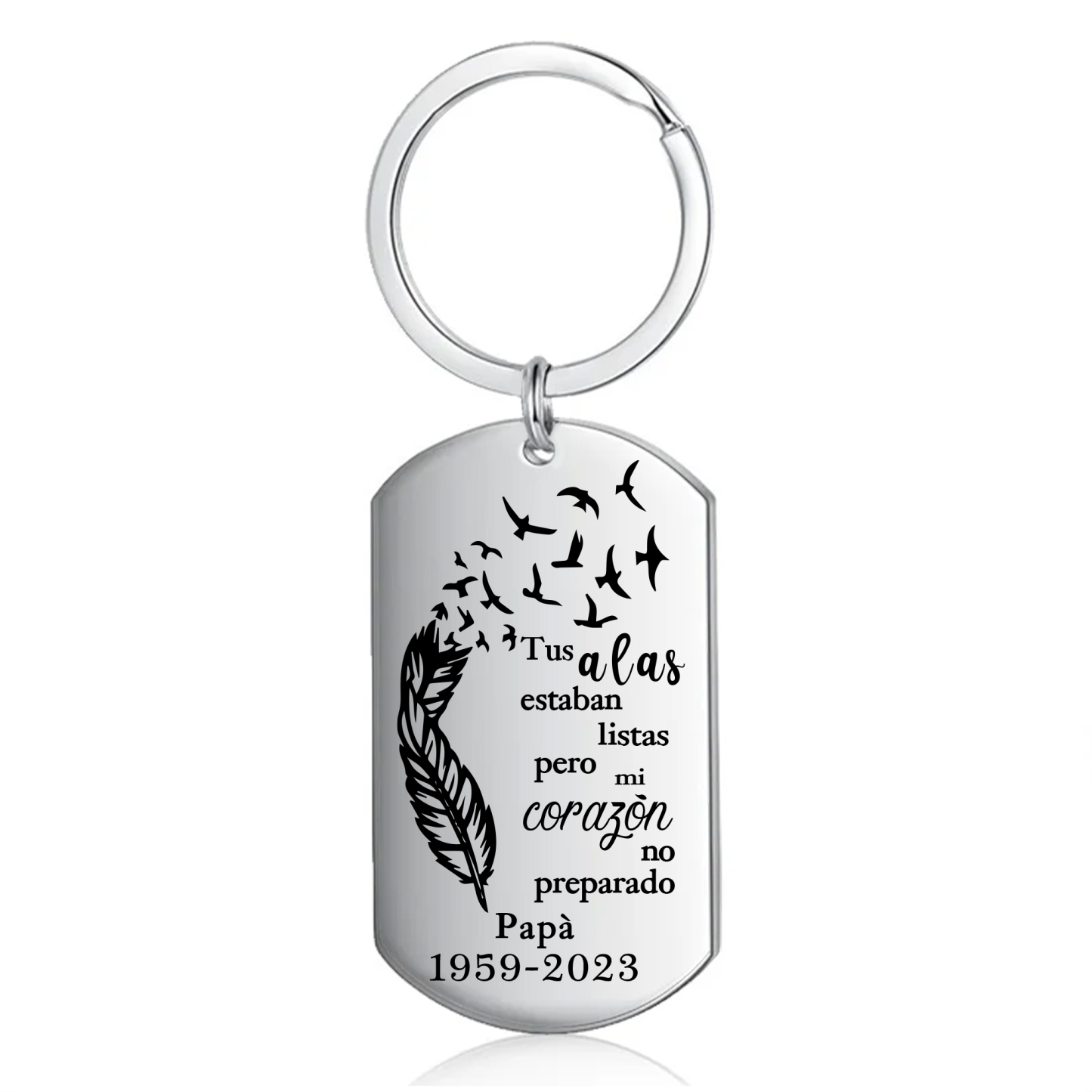 Llavero conmemorativo a un ser querido personalizado con nombre y año-Jessemade ES