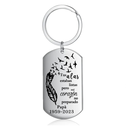 Llavero conmemorativo a un ser querido personalizado con nombre y año-Jessemade ES