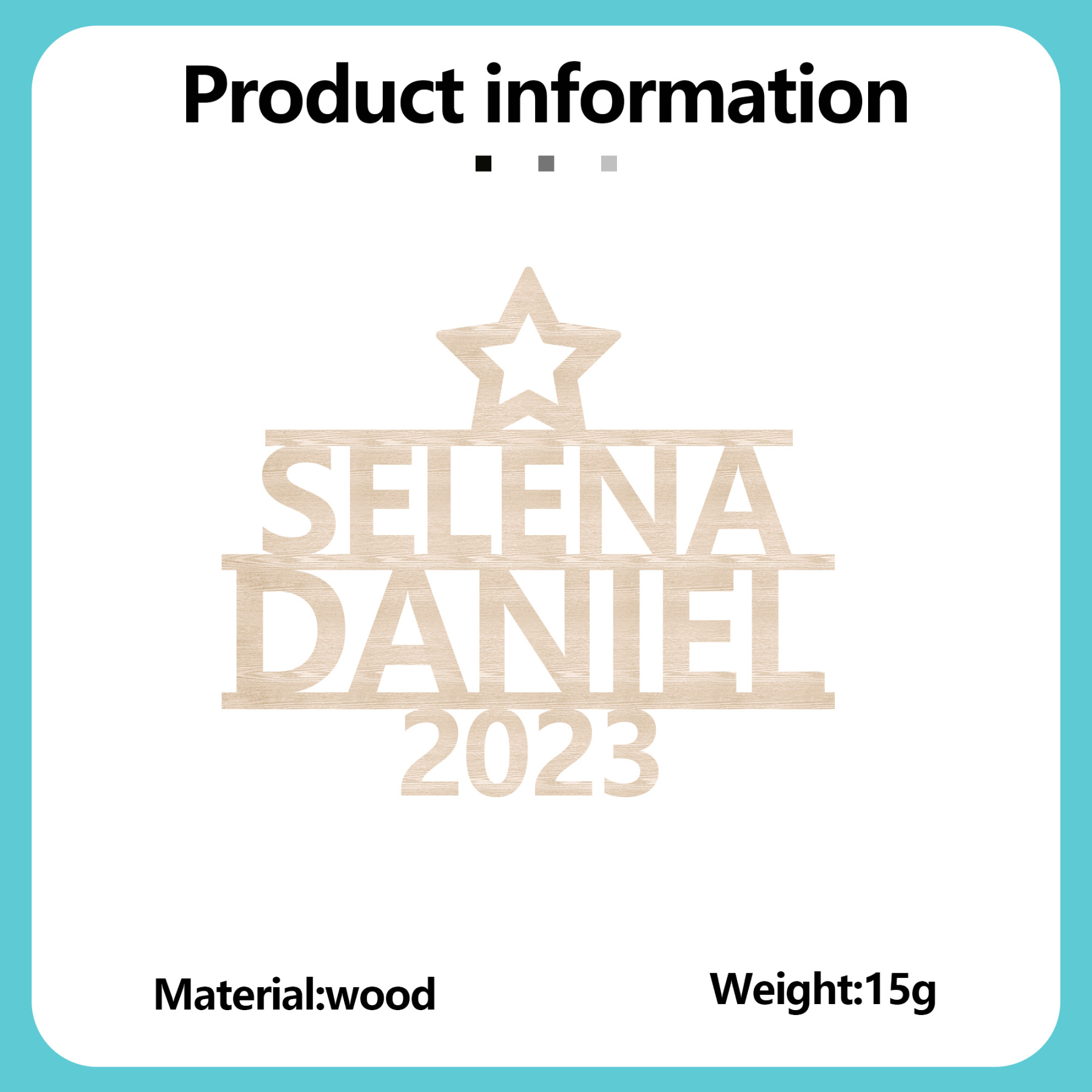 Navidad-Ornamento navideño de madera árbol de nombres con 2 nombres y año personalizados