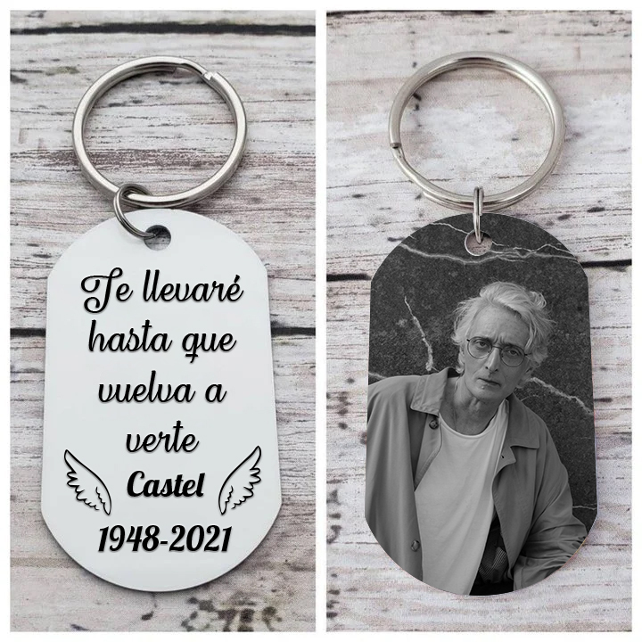 Llavero conmemorativo a un ser querido personalizado con foto, nombre y años-Jessemade ES