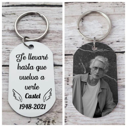 Llavero conmemorativo a un ser querido personalizado con foto, nombre y años-Jessemade ES