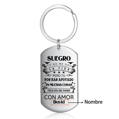 A mi suegro - Llavero con frase amoroso 1 nombre personalizado-Jessemade ES