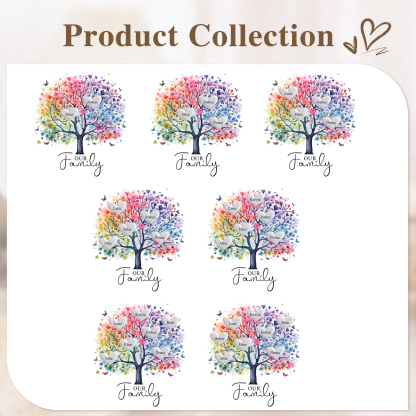 Florero con base de cerámica árbol de corazones 2-8 nombres personalizados con texto decoración del hogar-Jessemade ES