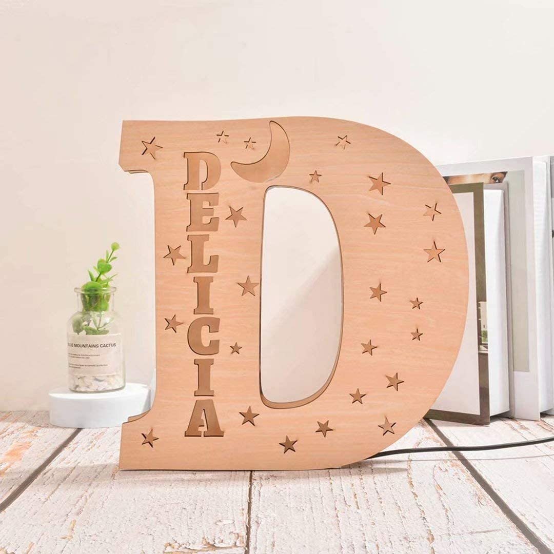 Lámpara 3D Ilusión Luz de Noche LED 26 Letras con 1 nombre personalizado-Jessemade ES