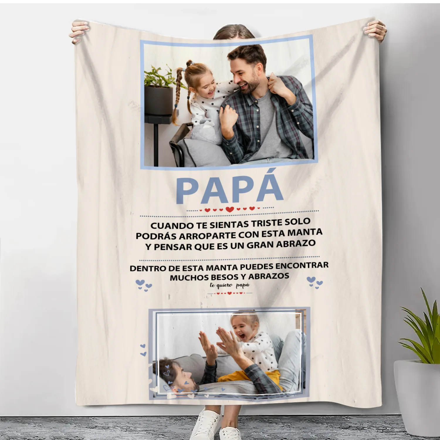 manta y taza personalizada el Día del Padre