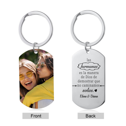 A mi hermana - Llavero con 2 nombres personalizados con foto-Jessemade ES