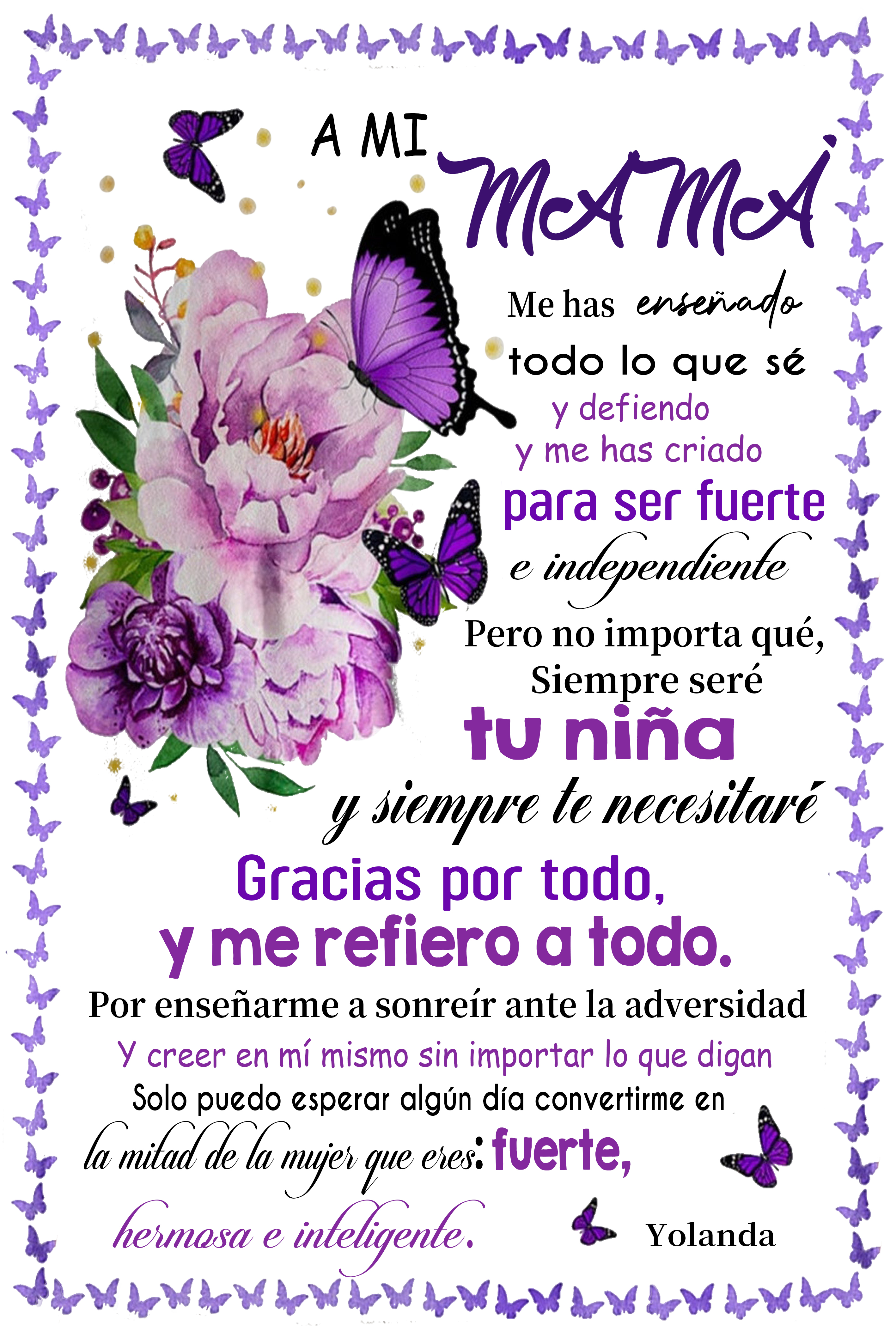 A mi mamá-Manta de buen calidad con frase amoroso y personalizada con 1 nombre