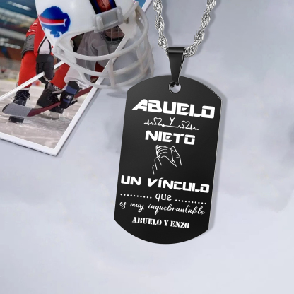 A MI ABUELO-Collar vínculo entre abuelo y nieto de placa personalizada con 1 texto-Jessemade ES