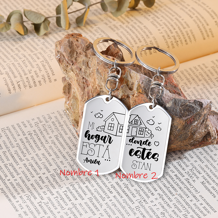 Llavero personalizado con 2 nombres para pareja unidad de llaveros-Jessemade ES